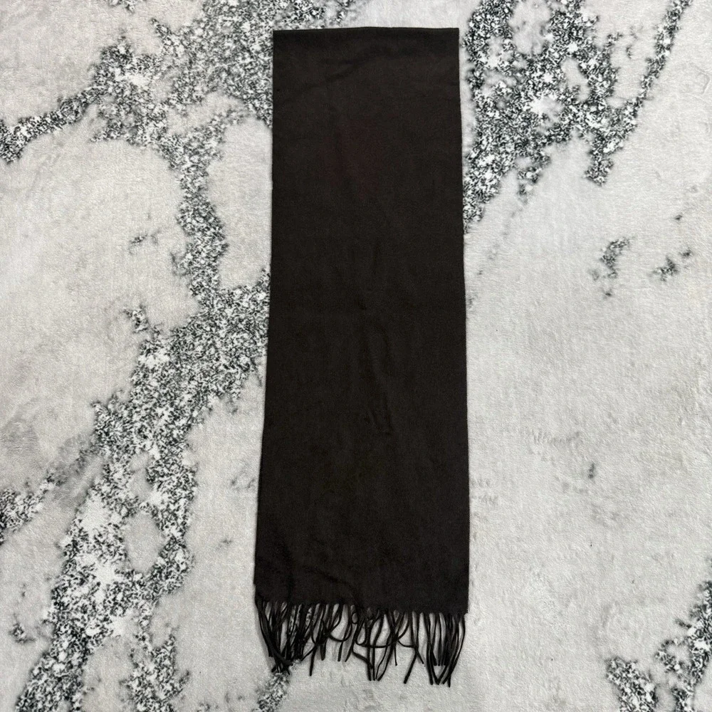 Charter Club 100% Cashmere Scarf Brown Fringe Soft Winter Wrap One Size